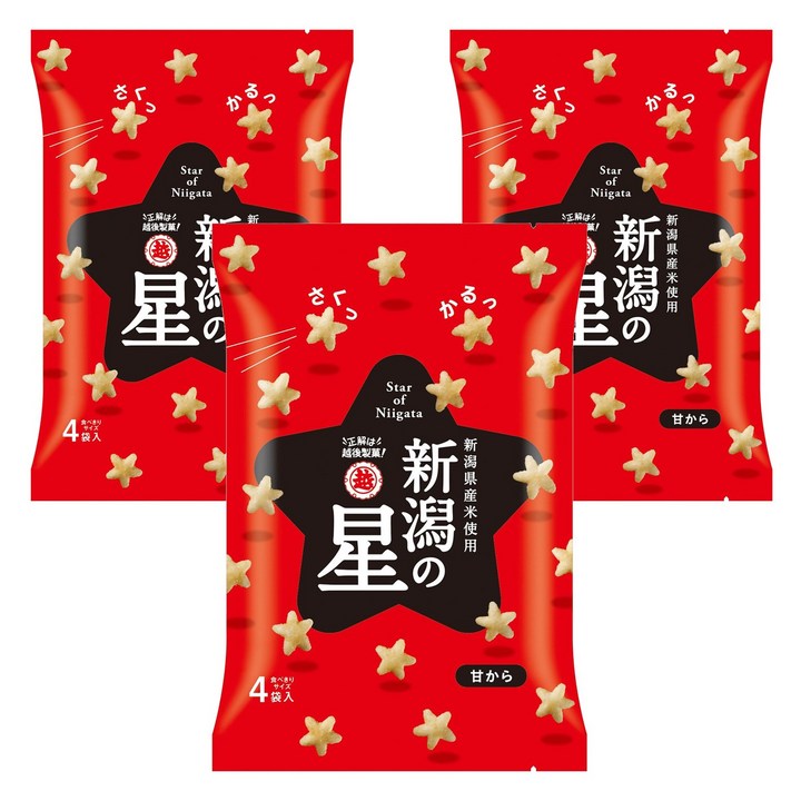 에치고세이카 니이가타의 별 달콤짭짤한 맛 4개입, 3개, 80g