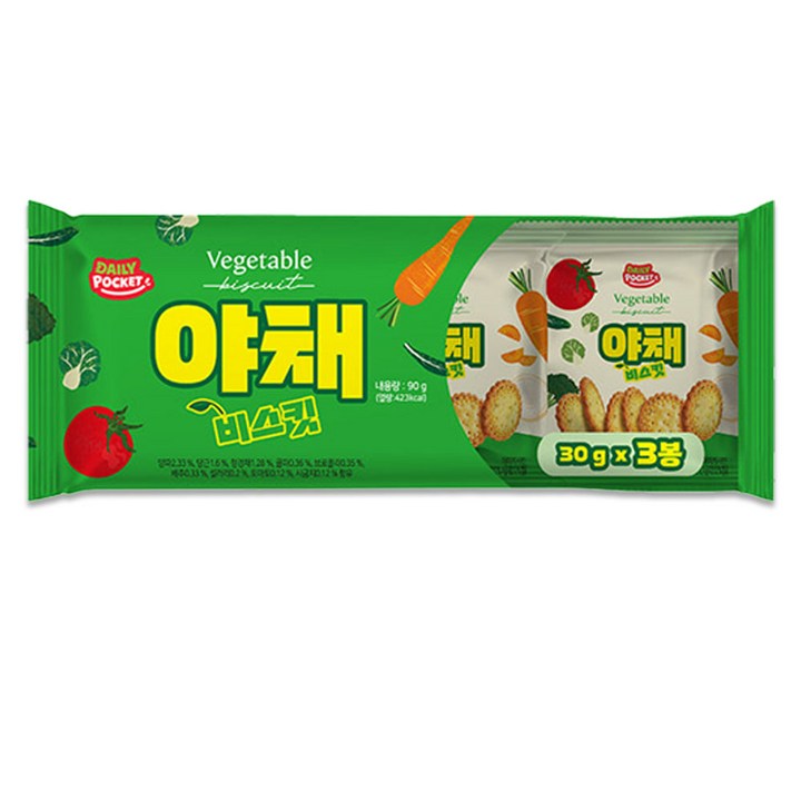 데일리포켓 야채비스킷, 90g, 1개