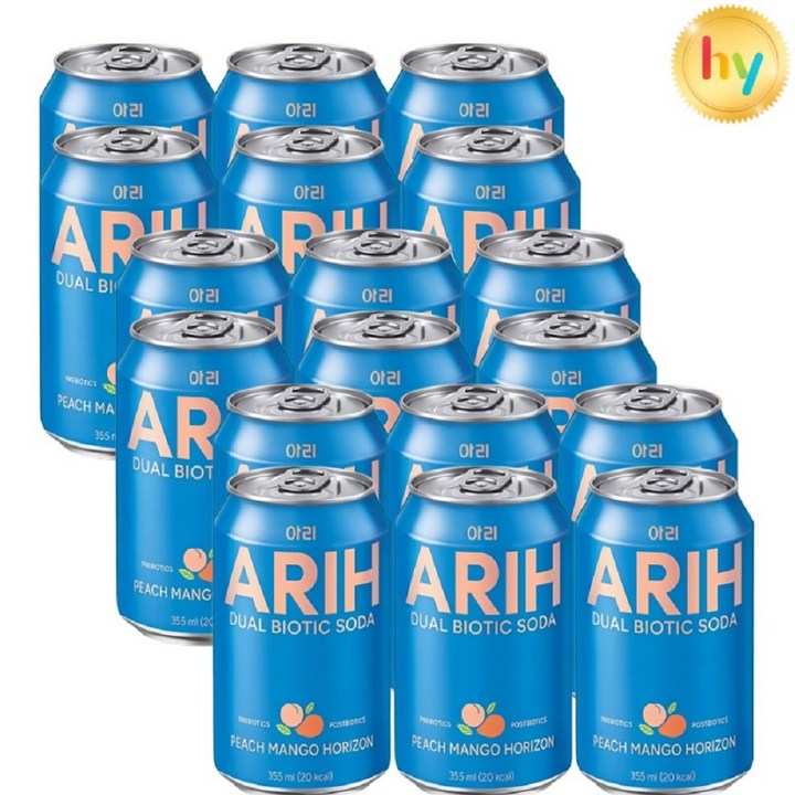 아리 듀얼바이오틱 소다 피치망고 호라이즌, 18개, 355ml
