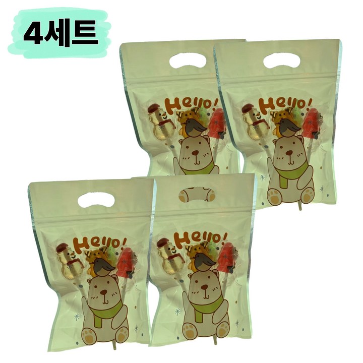트루소피아 캔디팝스 막대사탕 소분판매 롤리팝 구디백, 4세트, 100g