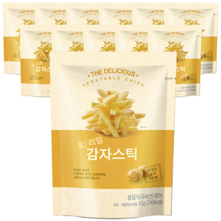 오 리얼 감자스틱 국내산 포테이토칩, 12개, 45g