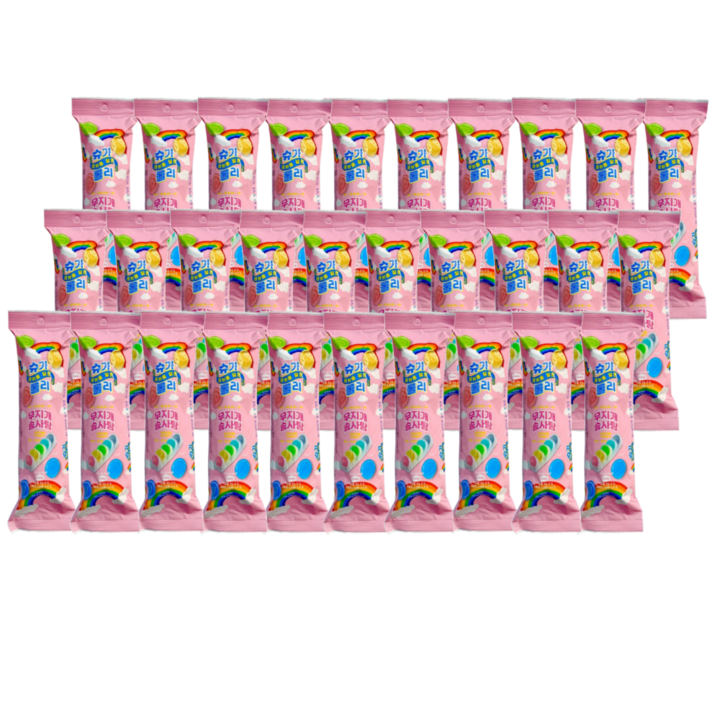 마카롱 닮은 슈가롤리 무지개 솜사탕, 12g, 30개