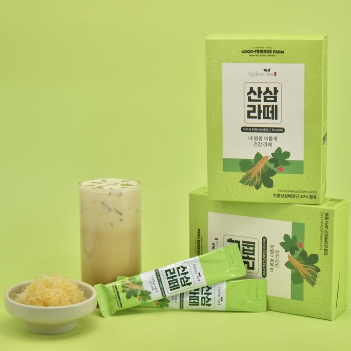 굿프렌즈 산삼라떼 차수국 천종산삼 허니라떼 부모님선물 어른간식 우유에타먹는, 14개, 25ml