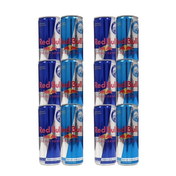 올따옴기획 에너지음료 레드불 250ml 에너지6개+슈가프리6개, 12개