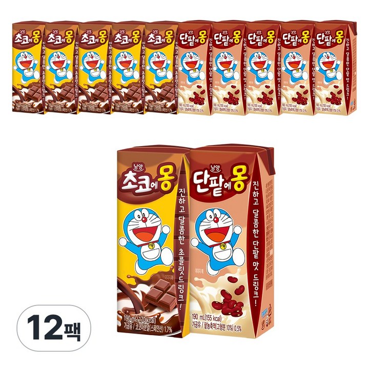 초코에몽6+단팥에몽6 190ml (총 12팩)