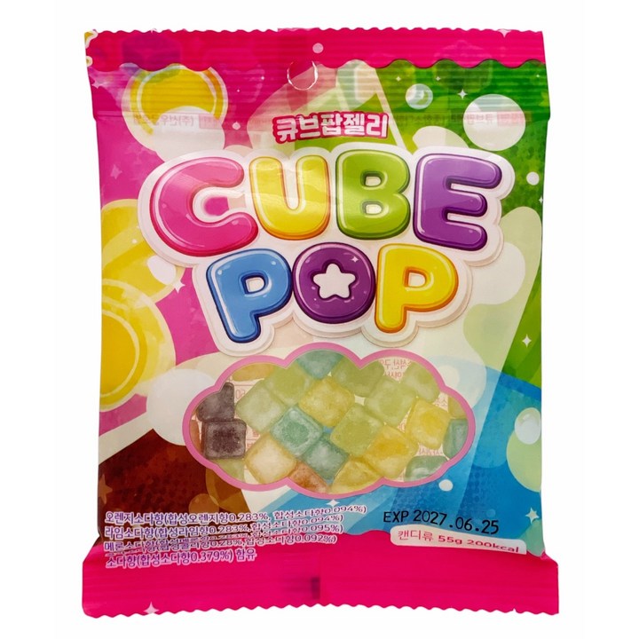 선우글로벌 큐브팝 젤리, 1개, 55g