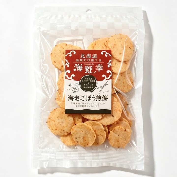 Hokkaido Seika 바다의 진미 새우 우엉 전병, 40g, 1개