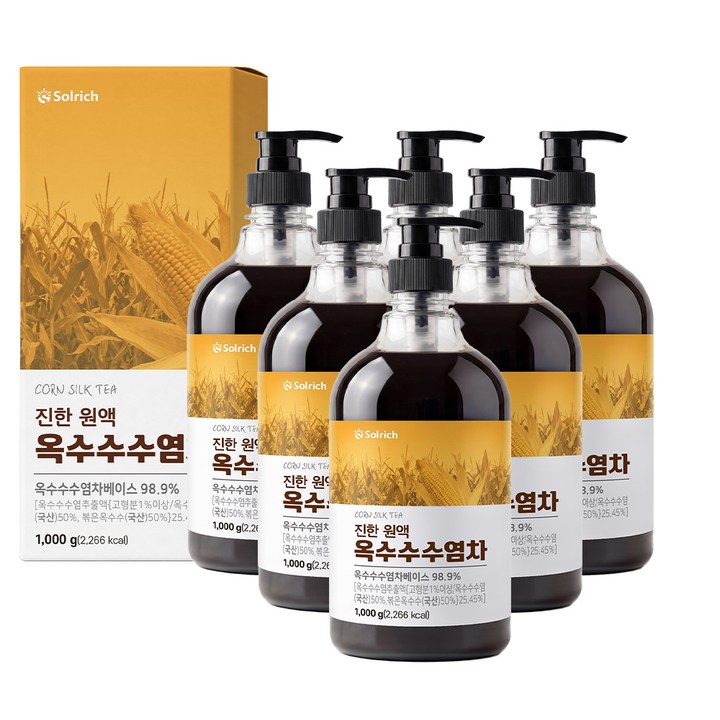 진한 원액 옥수수수염차 진액 펌핑 HACCP 해썹 식약처 인증, 6개, 1kg
