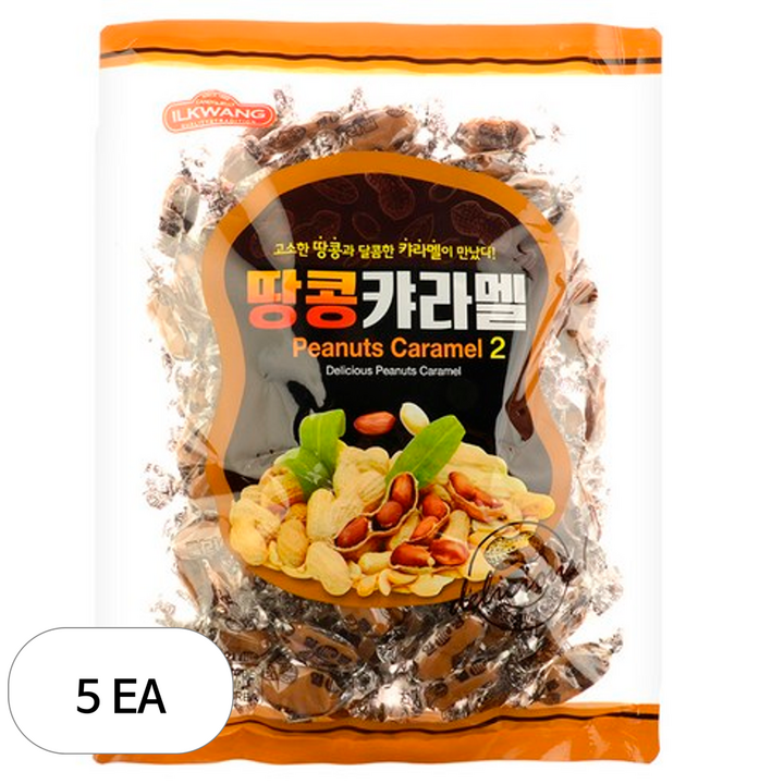일광제과 땅콩캬라멜2, 1kg, 5개