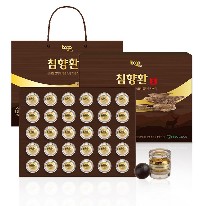 보고 침향환 선물세트 침향 녹용 홍삼 한방 프리미엄 선물, 4g, 30개