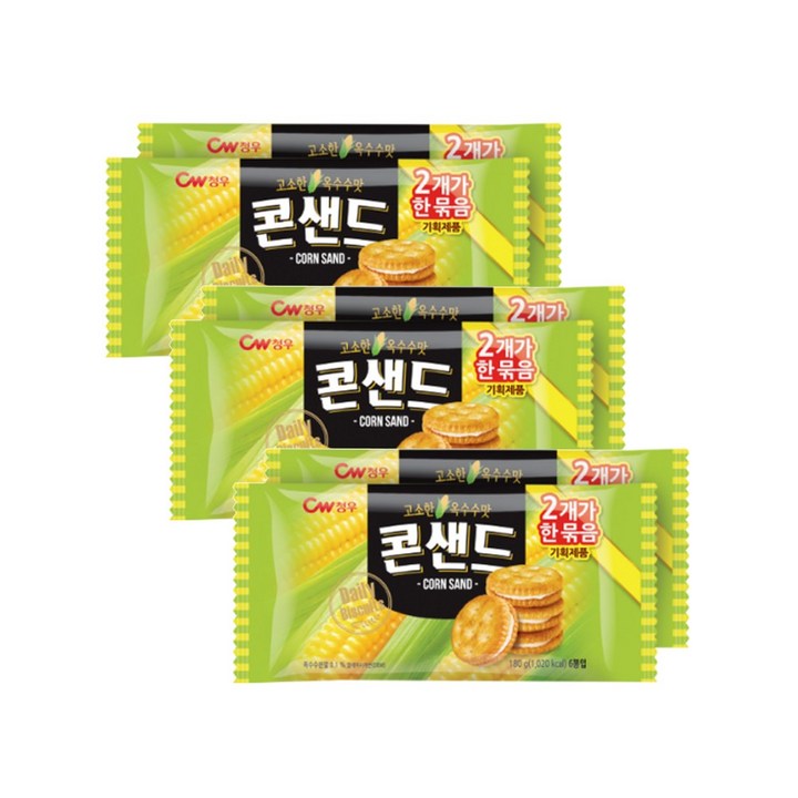 청우식품 콘샌드, 180g, 6개