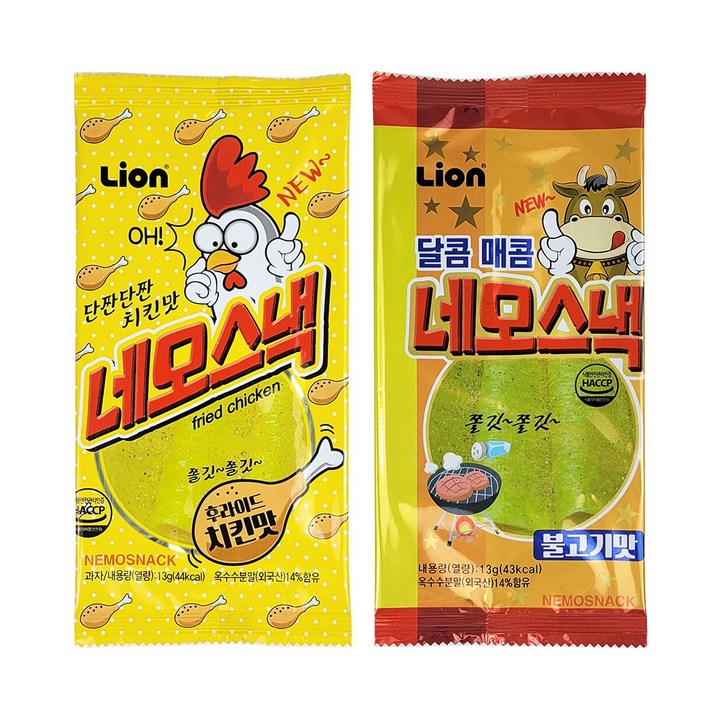 네모스낵 치킨맛 + 불고기맛, 13g, 60개