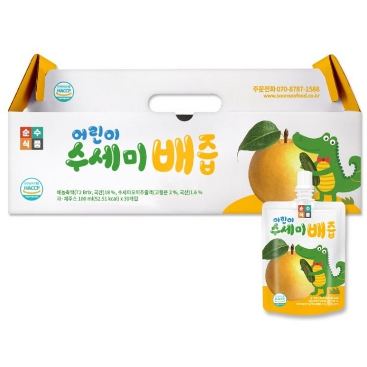순수식품 어린이 수세미 배즙, 100ml, 30개