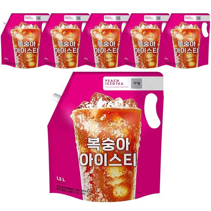 까페리얼 복숭아 아이스티, 1.5L, 6개