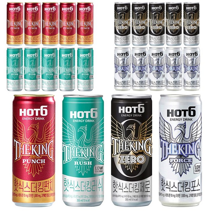 핫식스 더킹 355ml 펀치+러쉬+제로+포스 6캔씩 24캔, 1세트