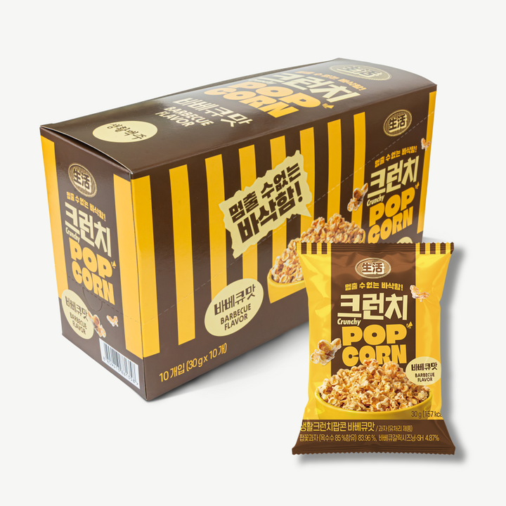 생활 크런치 팝콘 1박스_바베큐맛, 30g, 10개