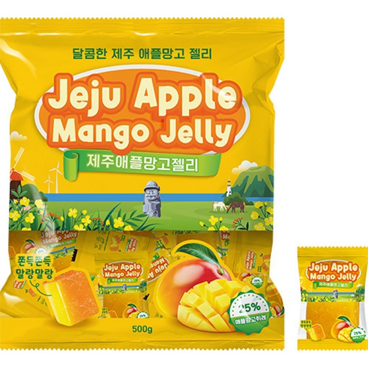 온니위드 프리미엄 제주애플망고젤리 망고퓌레함유 개별포장, 500g, 2개