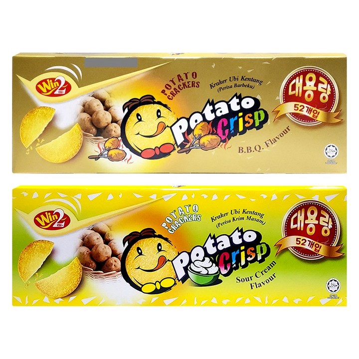 포테이토 크리스프 (52개입) 바비큐 1개+사워크림 1개, 1세트, 780g