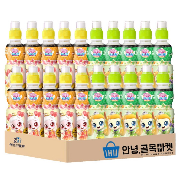 [안녕골목마켓] 캐치 티니핑 제로 어린이 음료 2종 20개 세트 제로 샤인머스캣 10개 제로 애플망고 10개 총 20개, 1세트, 200ml