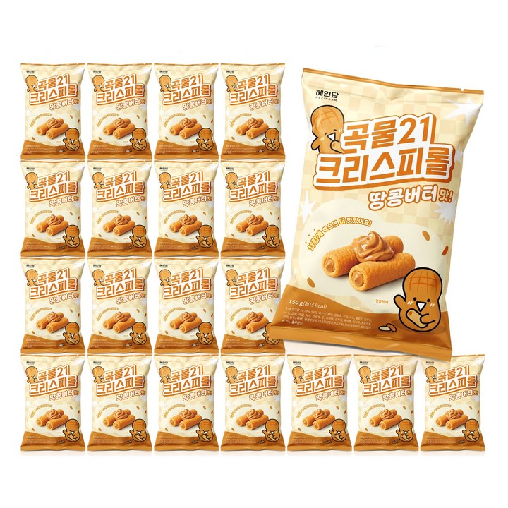 혜인담 곡물21 크리스피롤 땅콩버터맛, 20개, 150g