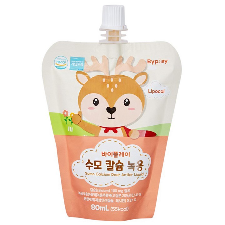 바이플레이 어린이 수모칼슘녹용 키즈녹용 유아녹용 키성장 영양제 어린이주스, 40개, 80ml