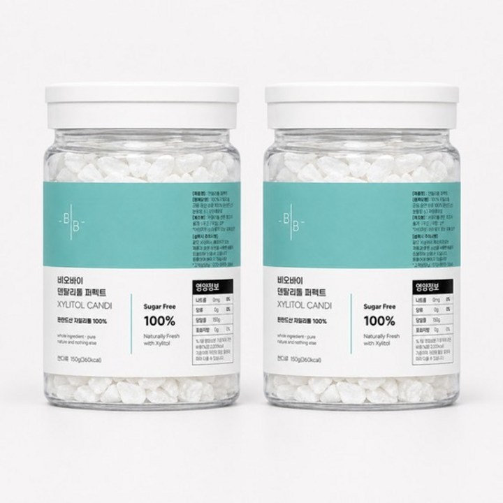 비오바이 핀란드산 100% 자일리톨 스톤캔디, 2개, 150g