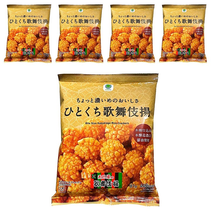 아마노야 조금 진한 맛 한입 가부키 튀김, 81g, 5개