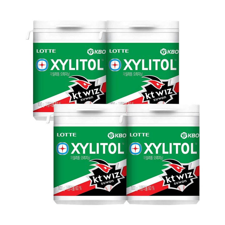 롯데자일리톨 KBO 오리지날 껌 KT 위즈, 100g, 4개