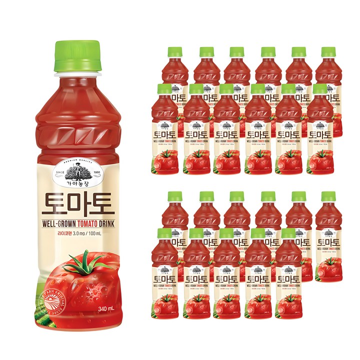가야농장 자연은 토마토, 340ml, 24개