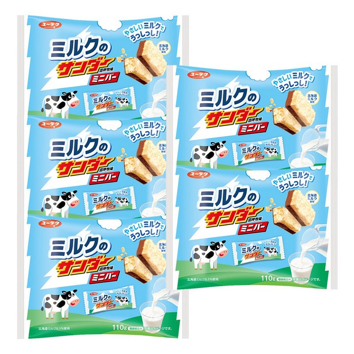 블랜썬더 미니바 밀크 초콜릿, 5개, 110g
