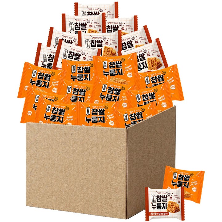 찹쌀 누룽지 쌀과자 혼합 30개입 개별포장 (달콤한맛 15개 + 무가당 15개), 24g