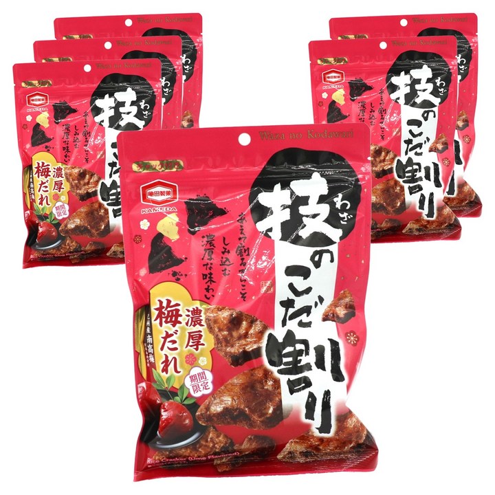 카메다 와자노 코다와리 진한 매실 소스 맛, 100g, 6개