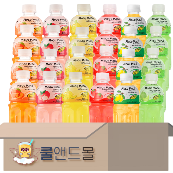 [쿨앤드몰] 모구모구 6종혼합 복숭아4+리치4+파인애플4+딸기4+망고4+멜론4, 24개, 320ml