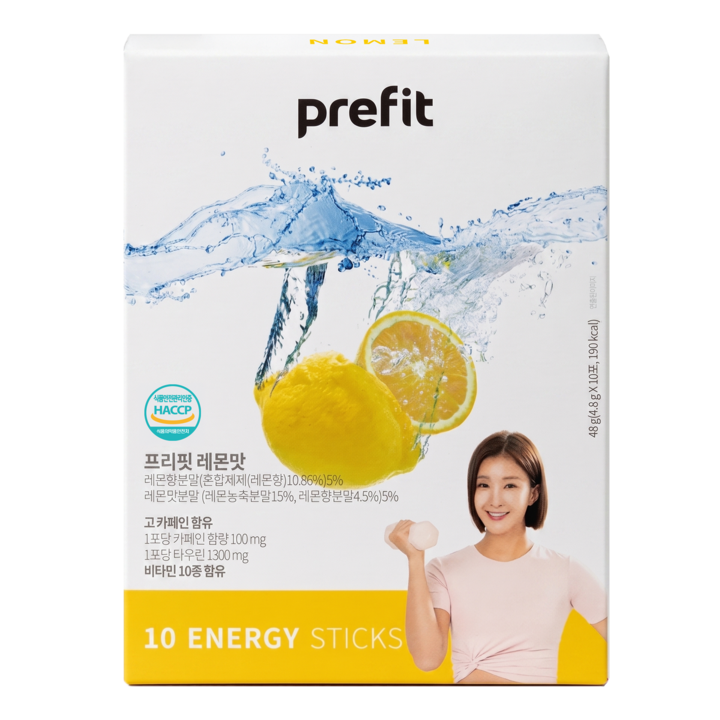 프리핏 이시영의 에너지워터 prefit 레몬맛, 45g, 1박스