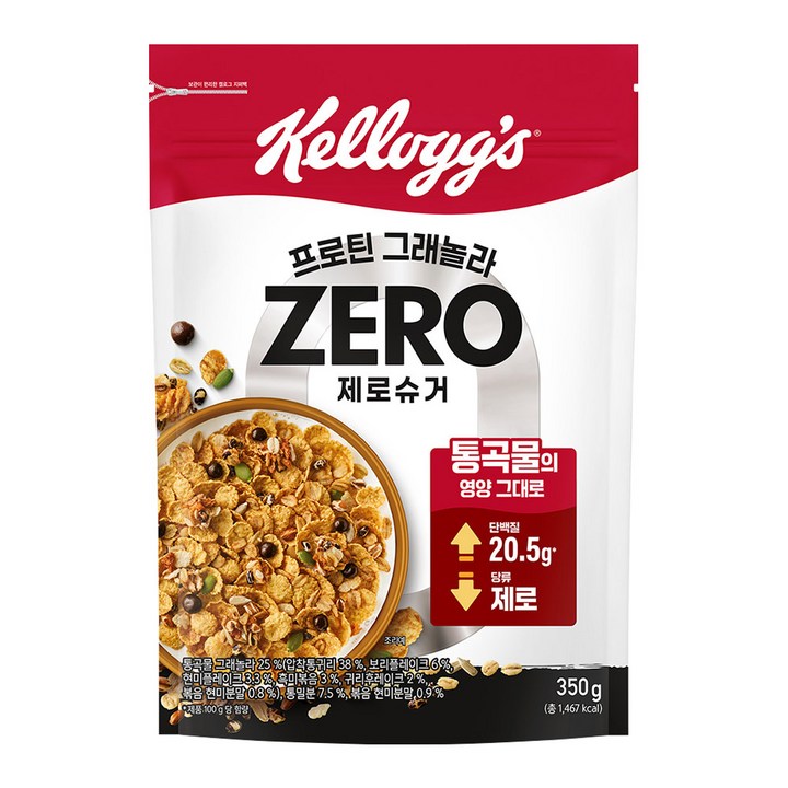 켈로그 프로틴 그래놀라 제로슈거, 350g, 1개