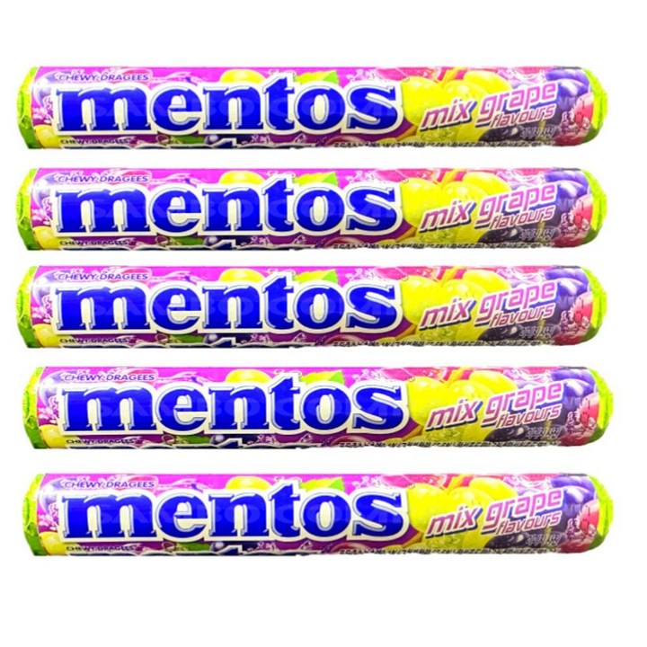 멘토스 믹스 그레이프향, 37.5g, 5개