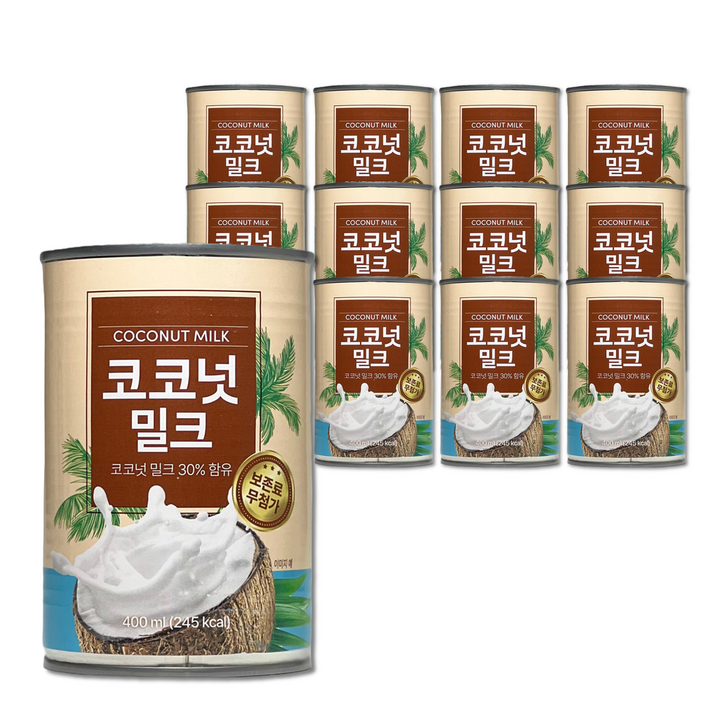 코코온 코코넛밀크 (요리용), 12개, 400ml