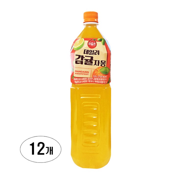 해태htb 과일촌 데일리 감귤자몽 주스, 12개, 1.5L