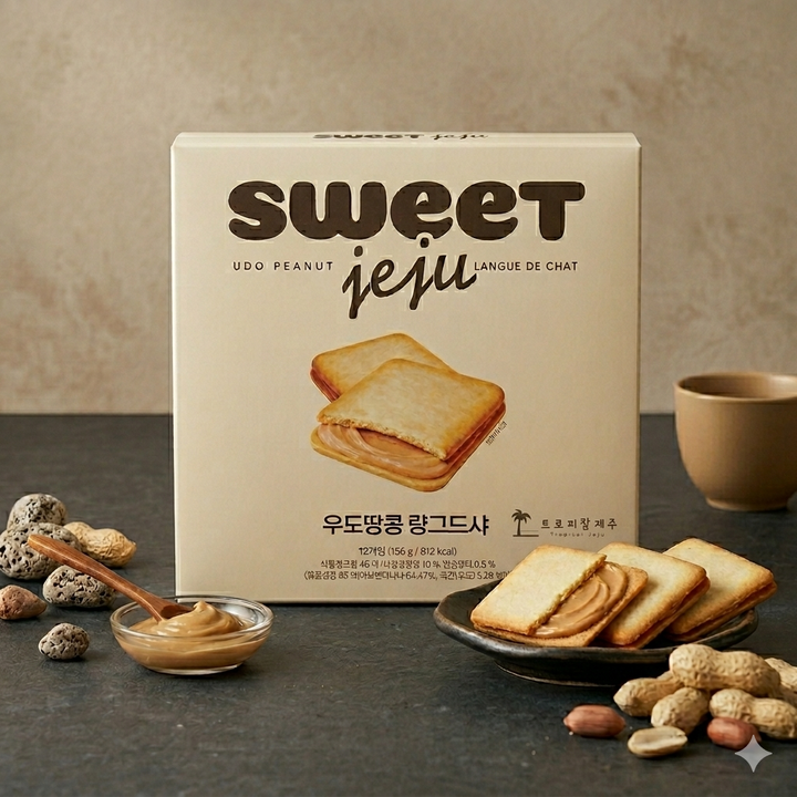플러스 Sweet Jeju 우도땅콩 랑그드샤, 2개, 156g