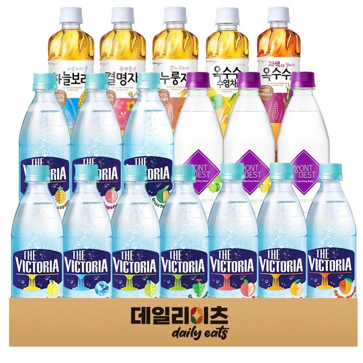 [데일리이츠] 빅토리아 탄산수 몽베스트 탄산수 차음료 18종류 기획세트 (빅토리아 10종 몽베스트 3종 차음료 5종), 1개, 500ml