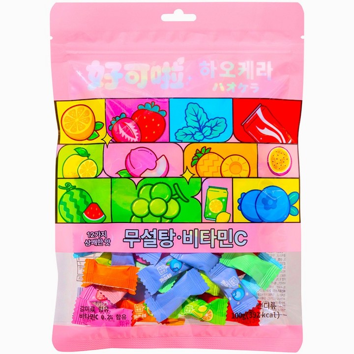 하오케라 무설탕 비타민C 제로슈거 캔디, 1개, 100g