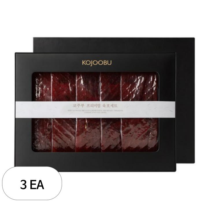 코주부 프리미엄 육포 + 쇼핑백 선물세트, 3세트, 250g
