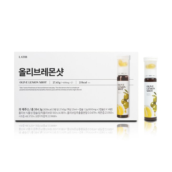 라티브 올리브레몬샷 올레샷 유기농 엑스트라버진 올리브오일 캡슐, 14개, 25ml