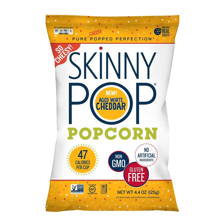 Skinny Pop 팝콘 에이지드 화이트 체다, 125g, 1개