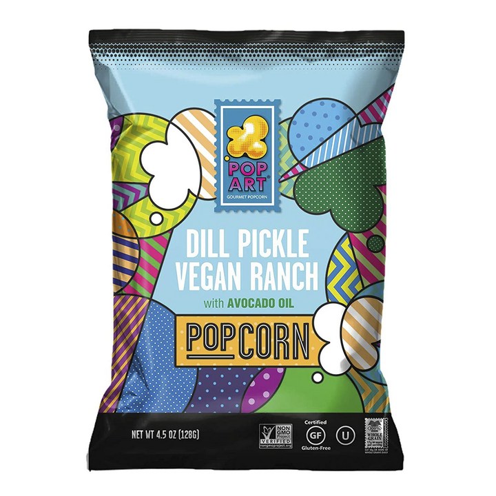 팝아트 팝콘 딜 피클 비건 랜치 아보카도 오일, 1개, 128g