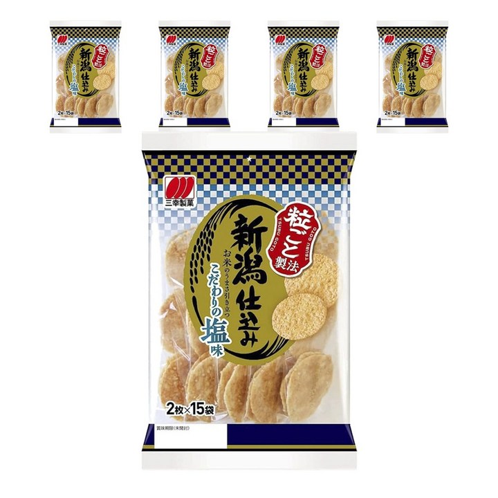 산코세이카 니가타에서 온 쌀과자 소금맛 30개입, 5개