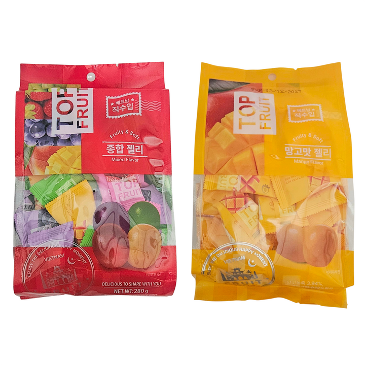세진유통 탑후르츠 종합젤리 280g + 망고맛젤리 280g 베트남 직수입 개별포장, 1개, 560g