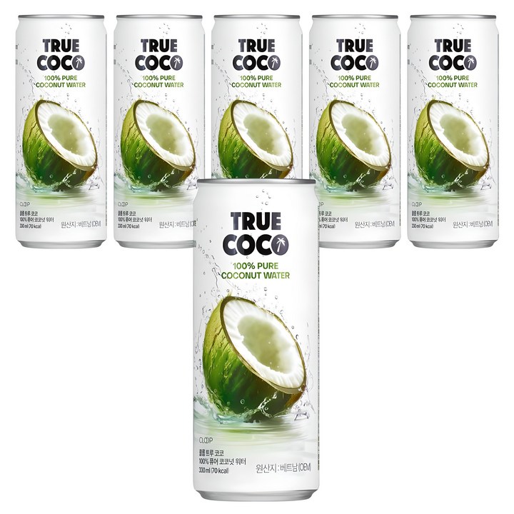 클룹 트루코코 퓨어 코코넛워터, 330ml, 6개