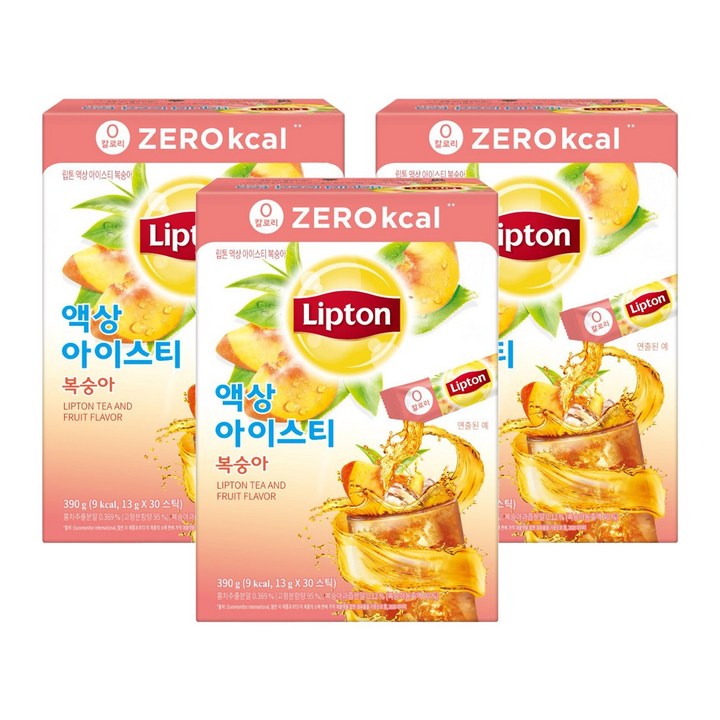 립톤 제로칼로리 액상 아이스티 복숭아, 13g, 30개입, 3개