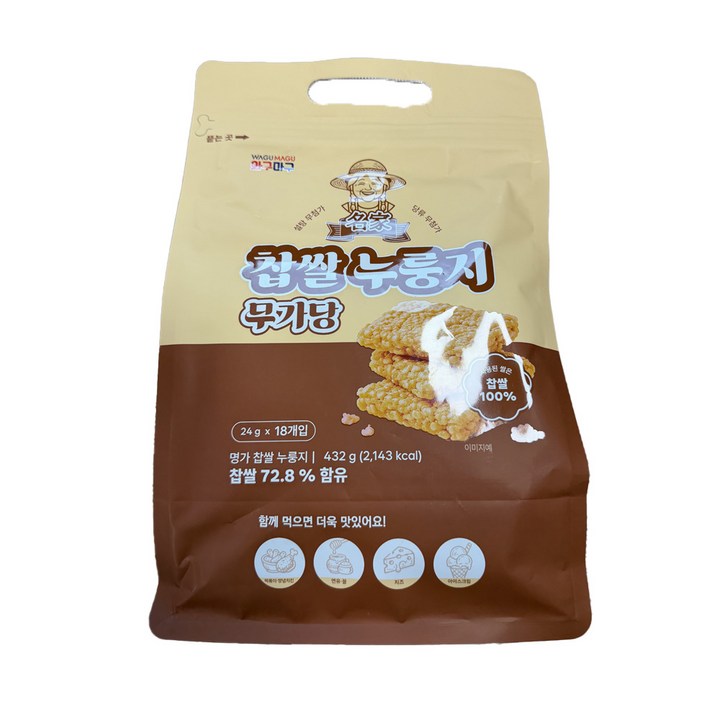 명가 찹쌀누룽지 무가당, 2개, 432g